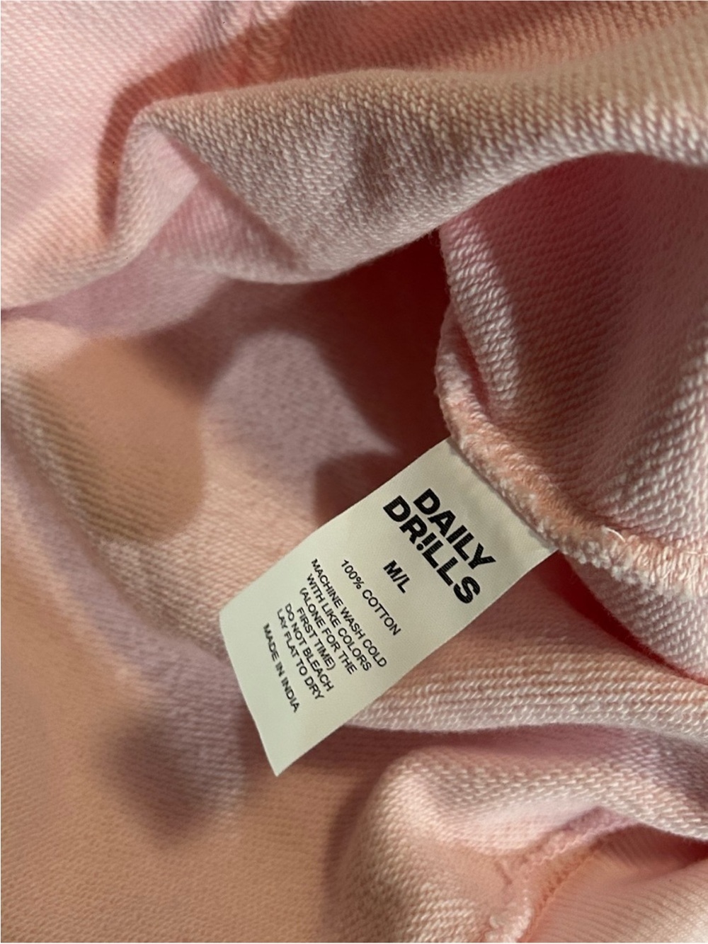 Daily Drills Pink Hoodie with Red Stitching—M/L - Picture 9 of 9